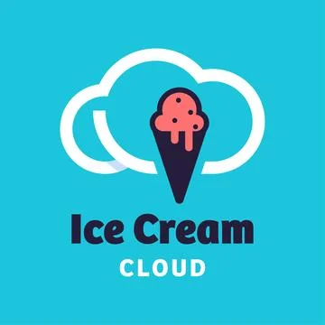 Ice Cream Cloud Logo Stock Illustration
