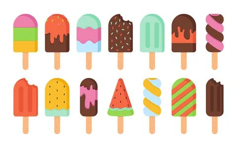 Ice cream collection. Stock Illustration