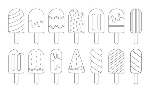 Ice cream collection. Stock Illustration