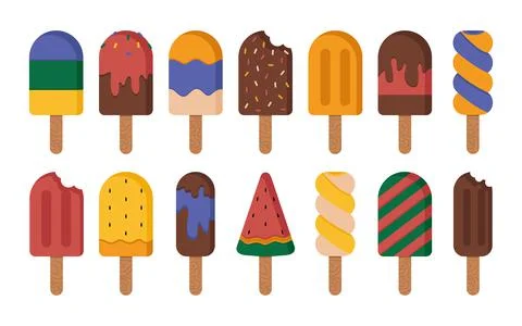 Ice cream collection. Stock Illustration
