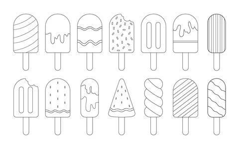 Ice cream collection. Stock Illustration