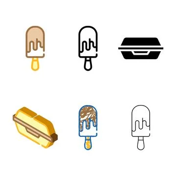 Ice cream color icon vector isolated clean Stock Illustration