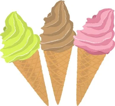 Ice-cream colorful. Vector. Different taste Stock Illustration