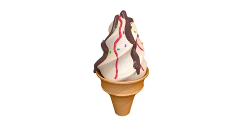 Ice cream cone 3d animation. Stock Footage 299560119