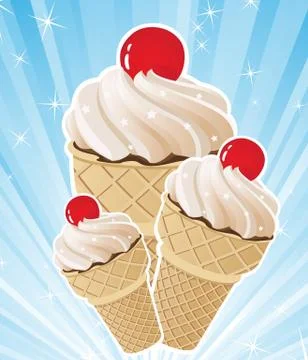 Ice cream cone background Stock Illustration