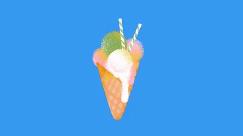 Ice Cream Cone Chroma Key Animation Vidéo 340301148