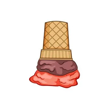 Ice cream cone fallen upside down concept Stock-Illustration