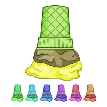 Ice cream cone fallen upside down concept Stock-Illustration