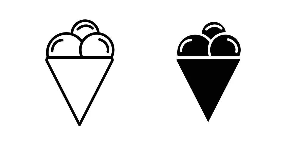 Ice cream cone icon bundle for website design projects Stock Illustration