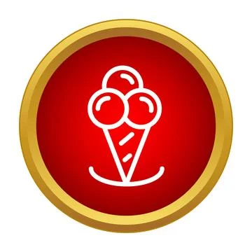 Ice cream cone icon representing sweet summer dessert Stock Illustration