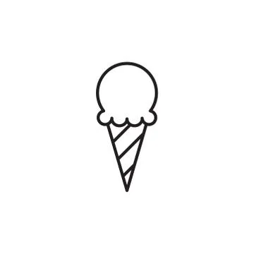 Ice cream cone icon vector on white background Stock Illustration
