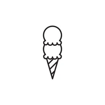 Ice cream cone icon vector on white background Stock Illustration