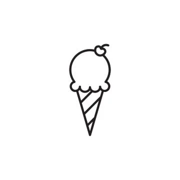 Ice cream cone icon vector on white background Stock Illustration