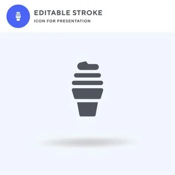 Ice Cream Cone icon vector, filled flat sign, solid pictogram isolated on white 스톡 일러스트