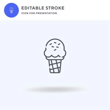 Ice Cream Cone icon vector, filled flat sign, solid pictogram isolated on whi 스톡 일러스트