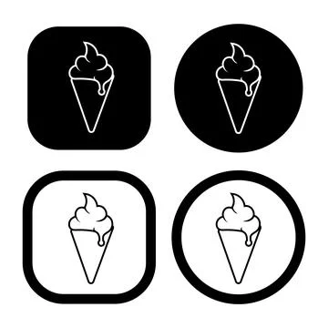 Ice cream cone icon vector illustration symbol Isolated template. Stock Illustration