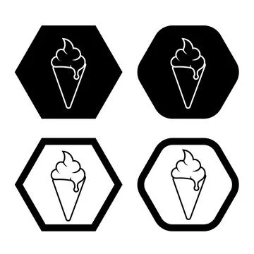 Ice cream cone icon vector illustration symbol Isolated template. Stock Illustration