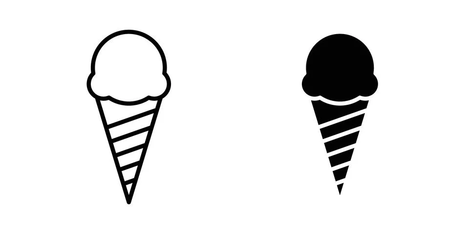 Ice cream cone icon vector symbol graphics Stock Illustration