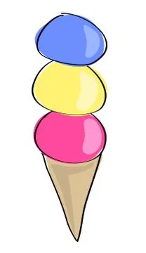Ice cream cone Stock Illustration
