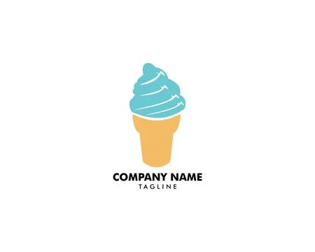 Ice Cream Cone Logo Template Design Stock Illustration