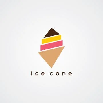 Ice cream cone logotype Ilustração Stock