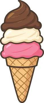 Ice cream cone, minimal simple vector illustration 스톡 일러스트