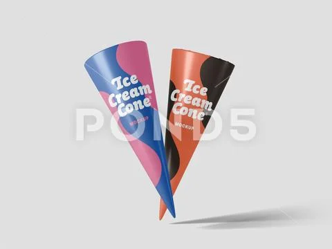 Ice Cream Cone Mockup PSD Template