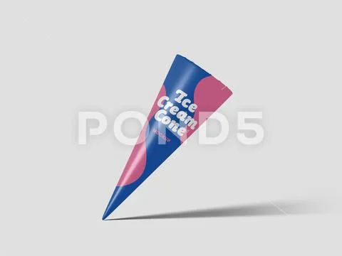 Ice Cream Cone Mockup PSD Template