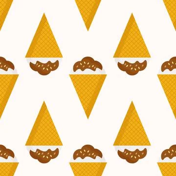 Ice cream cone pattern with chocolate and nuts Stock Illustration