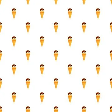 Ice cream cone pattern with chocolate topping Stock Illustration