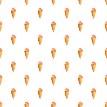 Ice cream cone pattern creating a sweet background Illustrazione stock