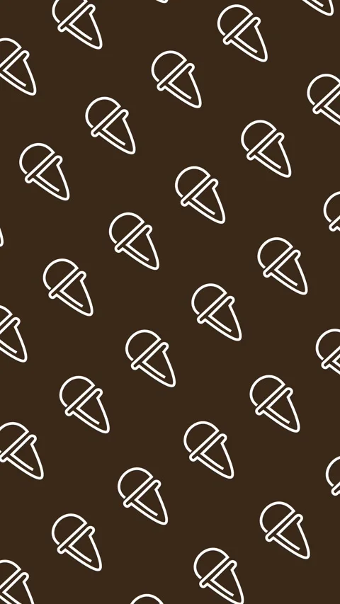 Ice cream cone pattern with seamless scooped ice cream line art icons Stock Footage 334733614