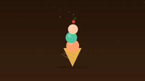 Ice cream cone scoops stacking peach food loop 스톡 동영상 342612875