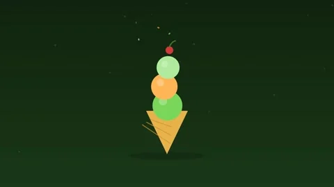 Ice cream cone scoops stacking pistache food loop 스톡 동영상 342612882
