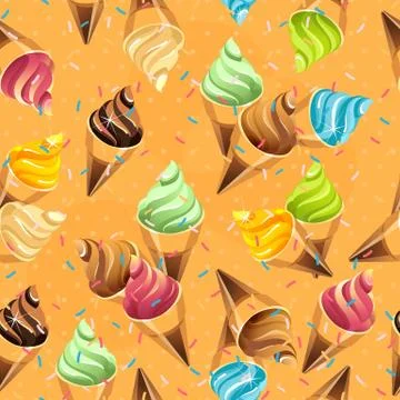 Ice cream cone seamless pattern Illustrazione stock