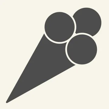 Ice cream cone solid icon. Dessert vector illustration isolated on white. Sweet 스톡 일러스트