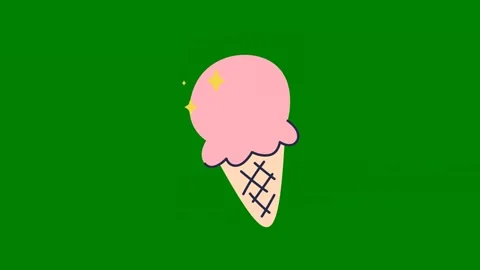 An ice cream cone star top green background green screen animated chromakey 動画素材 314067677
