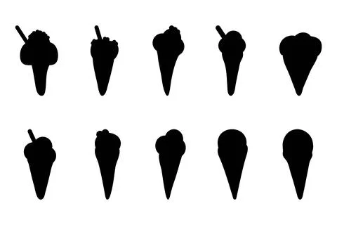 Ice cream cone vector set Stock Illustration