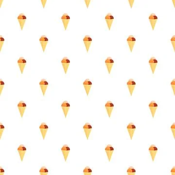 Ice cream cones creating seamless dessert pattern 스톡 일러스트