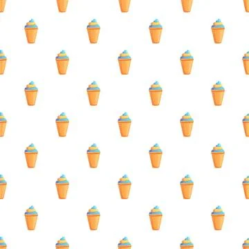 Ice cream cones creating seamless pattern background Stock Illustration