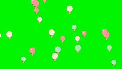 Ice cream cones floating on green screen overlay 4K Vídeo Stock 337062925