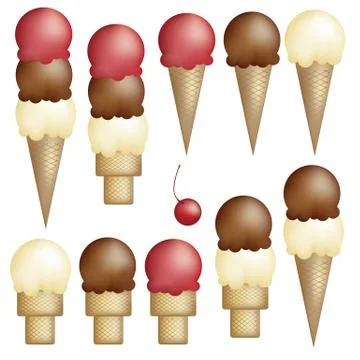 Ice cream cones Stockillustratie