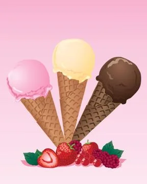 Ice cream cones Stock Illustration