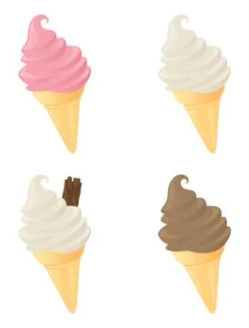 Ice-cream cones Stock Illustration