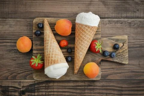 Ice cream in cones Stock Photos