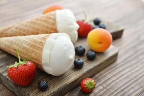 Ice cream in cones Stock Photos
