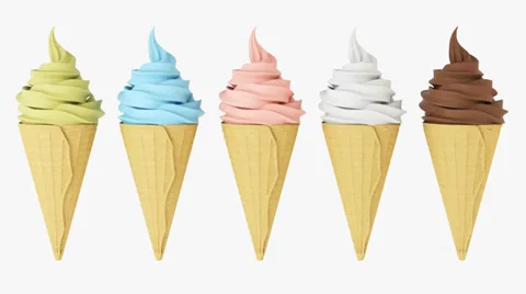 Ice cream cones rotate around its axis Stock Footage 36635196
