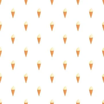 Ice cream cones seamless pattern background repeating texture Stockillustratie
