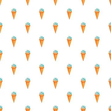 Ice cream cones seamless pattern for summer food Stockillustratie