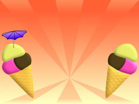 Ice Cream cones summer Stock Illustration
